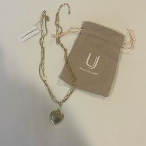 Uncommon James Gold & Diamond Heart Necklace NWT and Pouch!